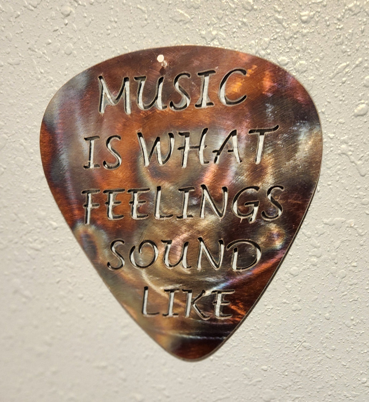 Torched Guitar Pick Sign