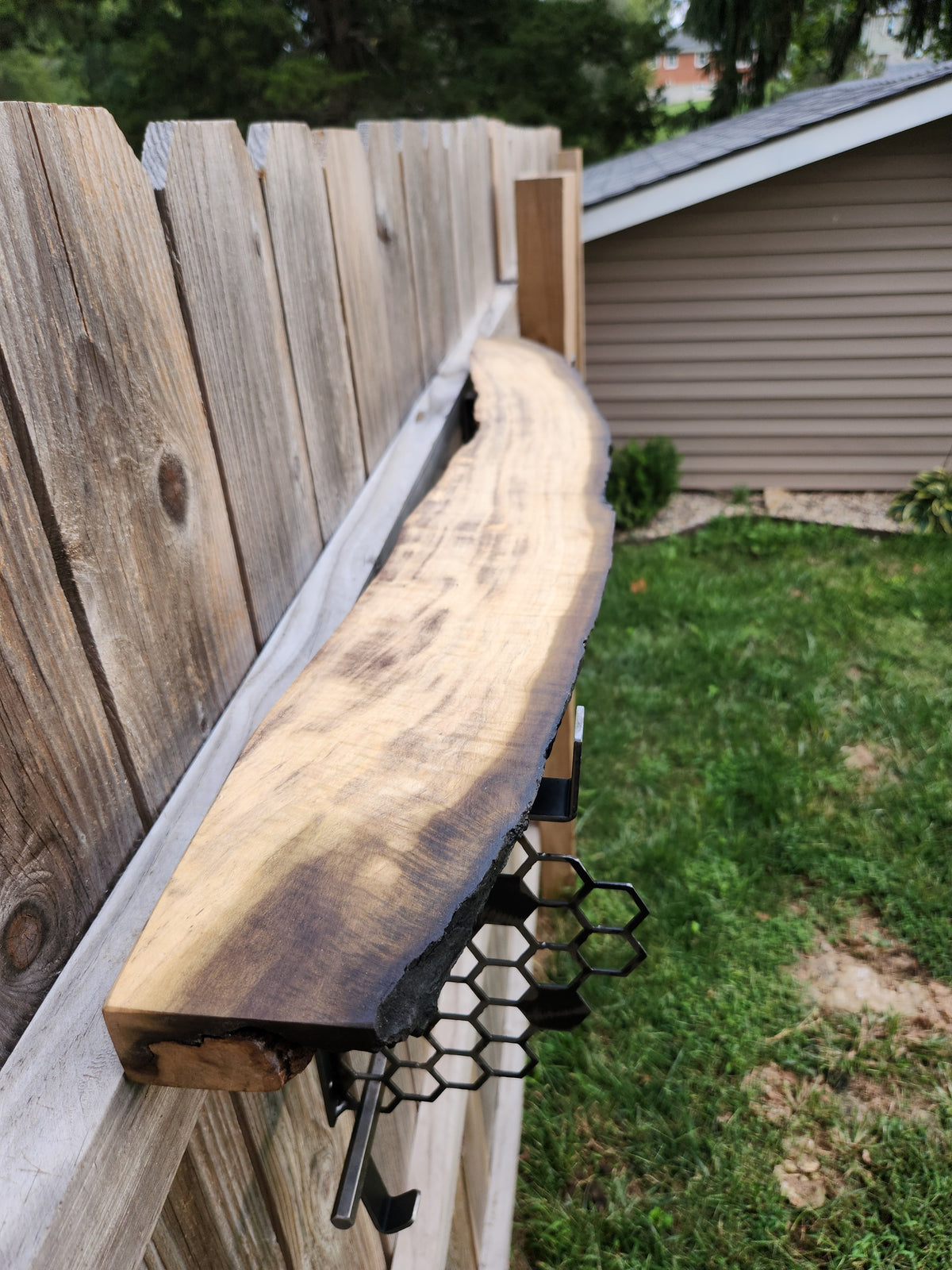 Live Edge Honeycomb Shelf