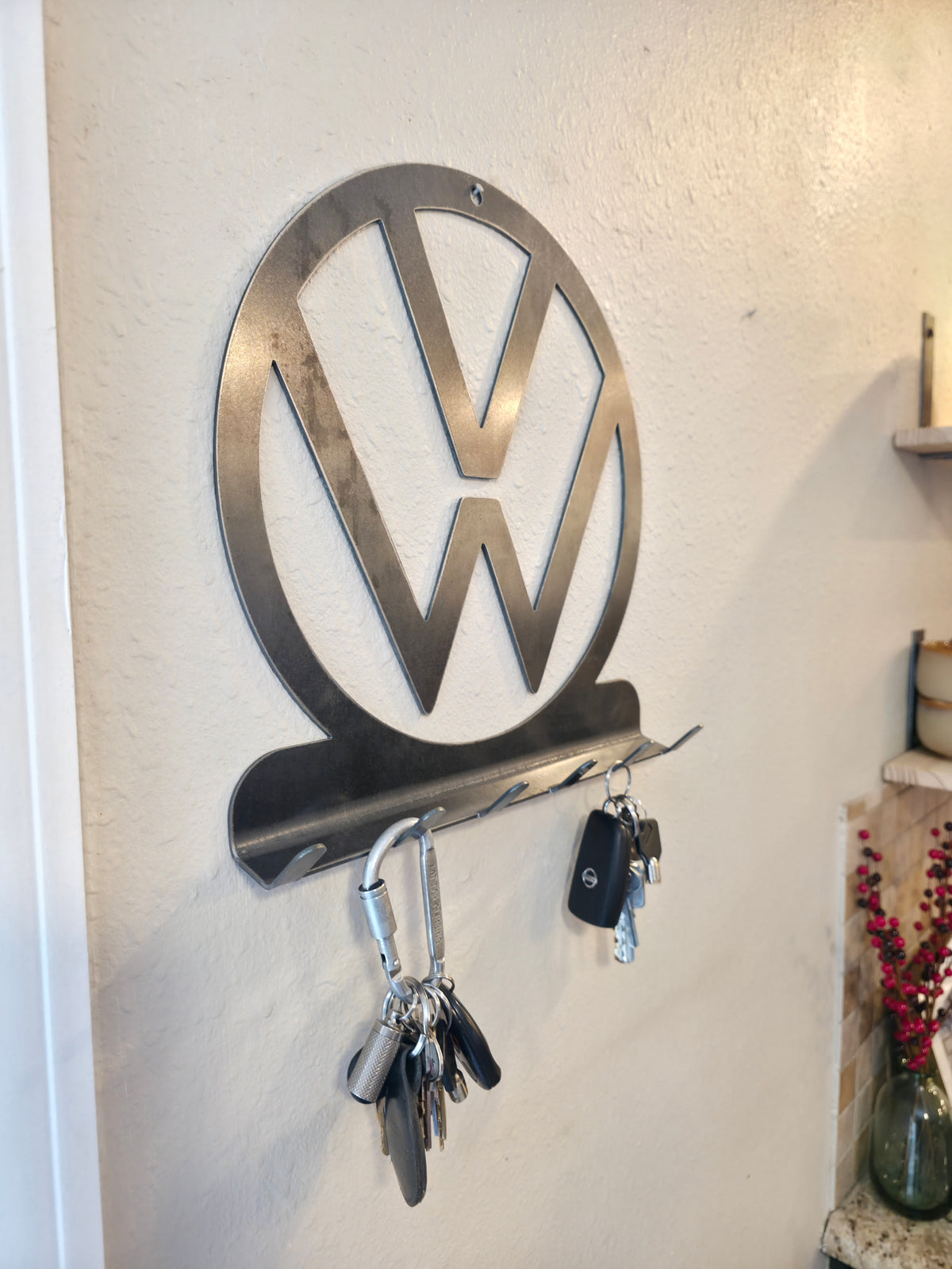 Volkswagen VW Metal Key & Coat Rack Wall Mount – Garage, Workshop & Home Decor