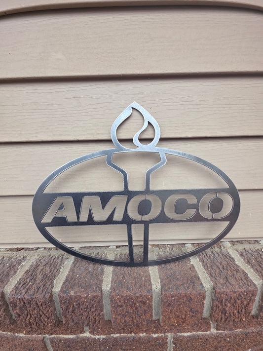 Vintage Style Amoco Sign Decor Mancave