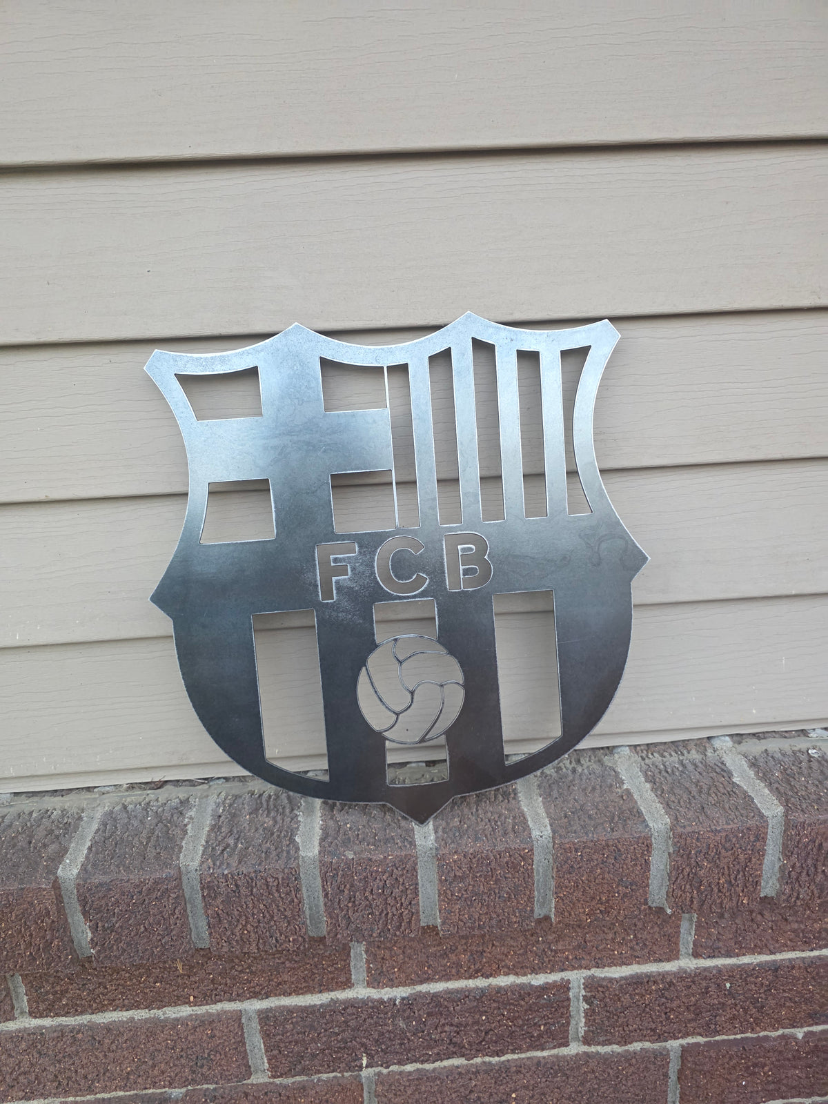 FC Barcelona Metal Wall Sign | Soccer Home Decor | Barça Fan Wall Art | 14-Gauge Steel Sports Decor